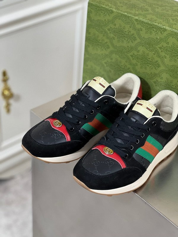 Gucci classic monochrome luxury sneakers view 6 heritage-inspired look