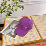 Close-up detail view of Louis Vuitton unisex cap