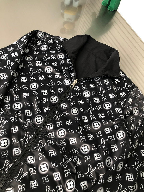 Close-up detail shot of Louis Vuitton luxury clothing with tailored silhouette