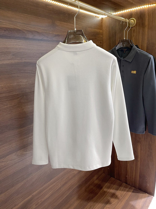 Side profile of Louis Vuitton luxury clothing with label-forward styling
