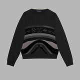 Back view of Louis Vuitton luxury clothing with signature branding