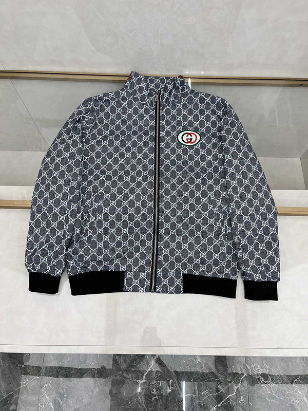 Back view of Gucci luxury clothing with logo-detail design