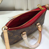 Top view of polished elevated women's handbag – women's designer-style accessory