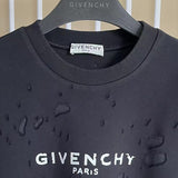Close-up detail shot of Givenchy luxury clothing with logo-detail design