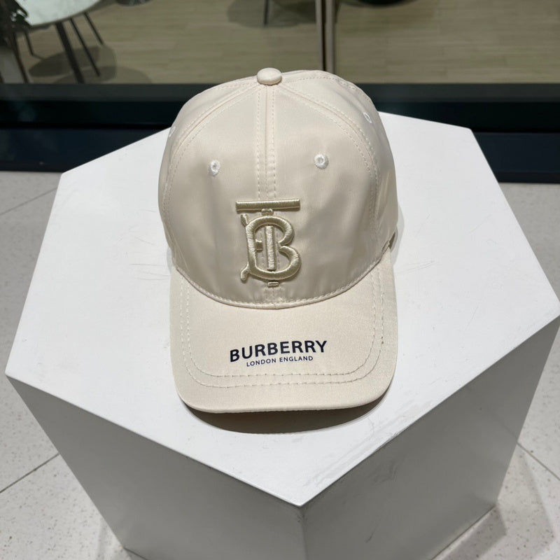 Close-up detail view of Burberry unisex cap