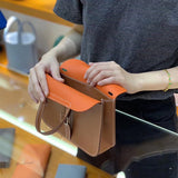 Close-up detail of understated bag design