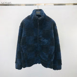 Back view of Louis Vuitton luxury clothing with signature branding