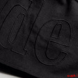 Side profile of Rhude luxury clothing with everyday silhouette