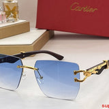 Close-up detail view of Cartier unisex sunglasses