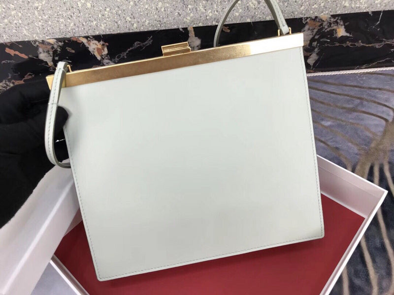 Back view of classic structured women's handbag – women's everyday handbag