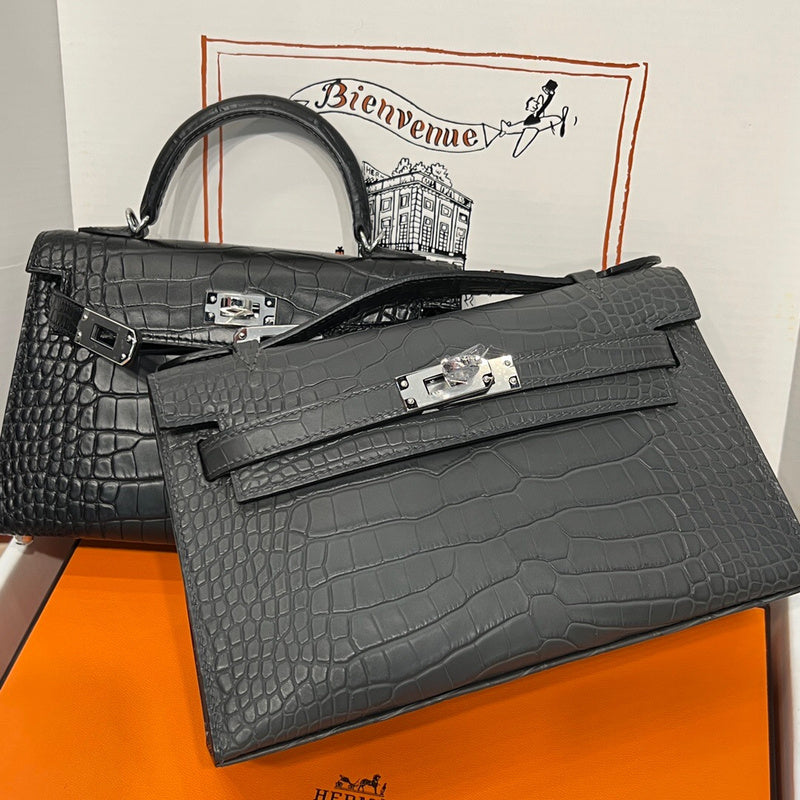 Side view of chic structured handbag