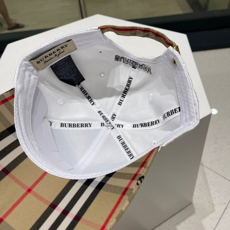 Close-up detail view of Burberry unisex cap
