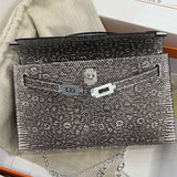  Elegant structured bag carried on shoulder