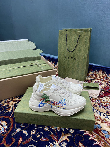 Gucci bold contrast luxury sneakers view 10 breathable knit upper