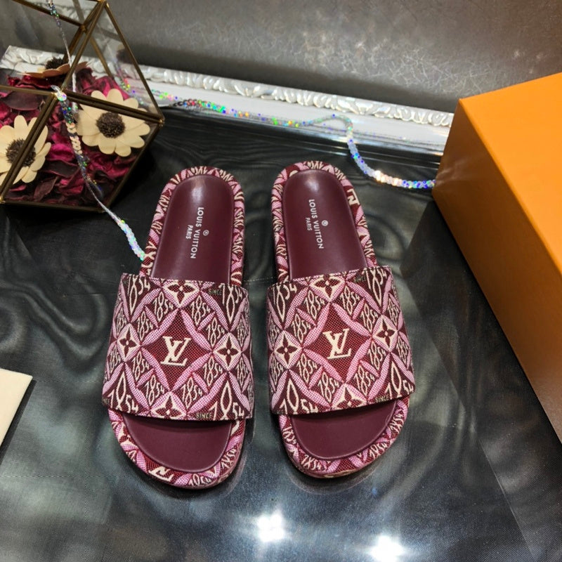 Louis Vuitton Burgundy Low-Top Sneakers - Side Profile View