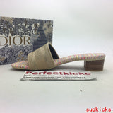 Dior White Slingback Heels - Sole Detail View