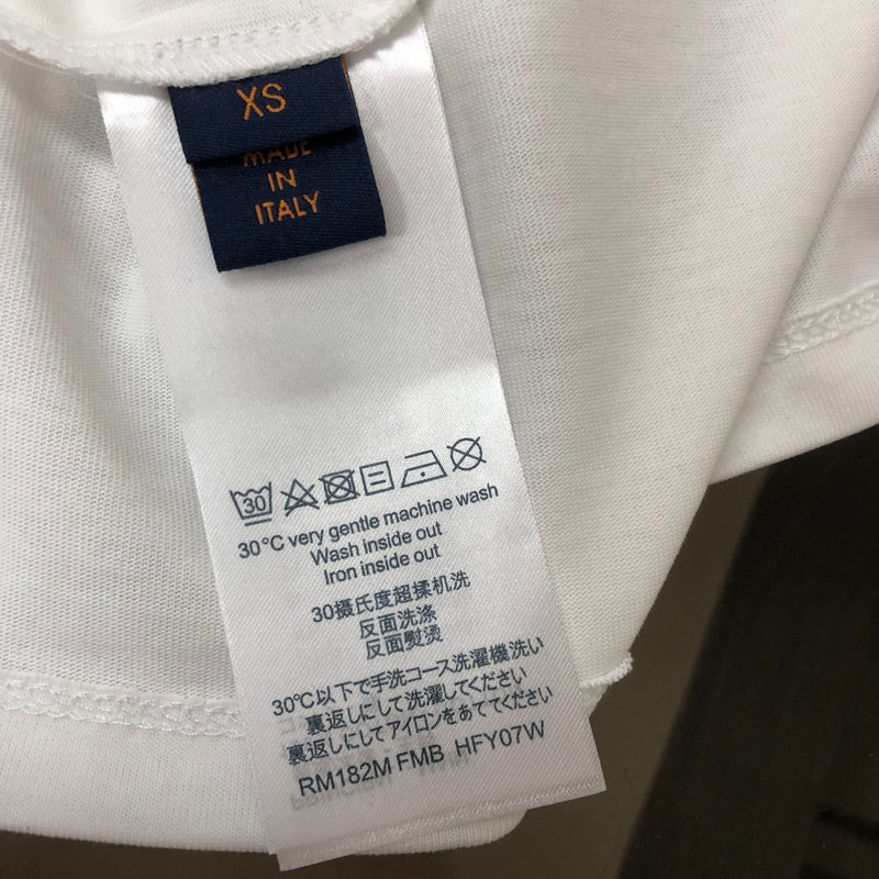Side profile of Louis Vuitton cotton t-shirt with label-forward styling