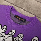 Front view of Louis Vuitton luxury clothing with logo-detail design