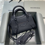 Classic Vegan Leather Handbag - Understated Luxury Look | Women's Everyday Carry Handbag #318 - side angle view (image 2) of designer-inspired handbag