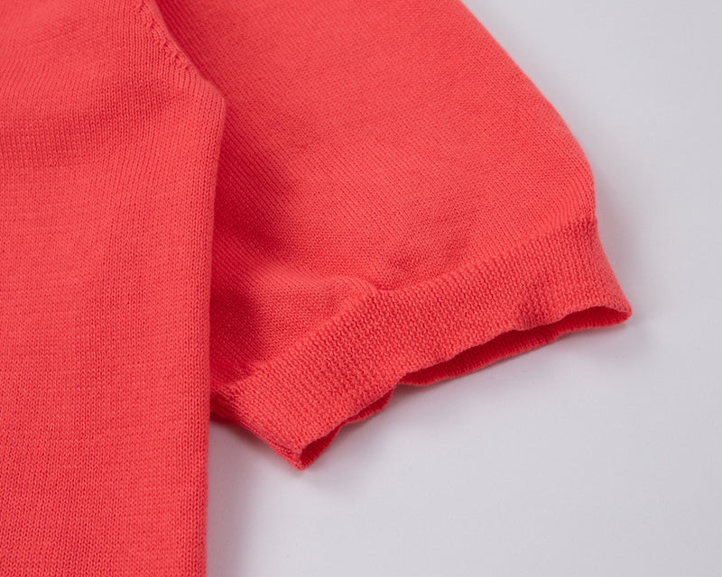 Back view of Polo cotton polo shirt with monogram-inspired silhouette