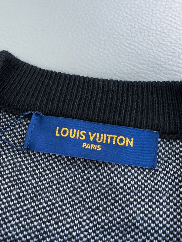 Back view of Louis Vuitton luxury clothing with monogram-inspired silhouette