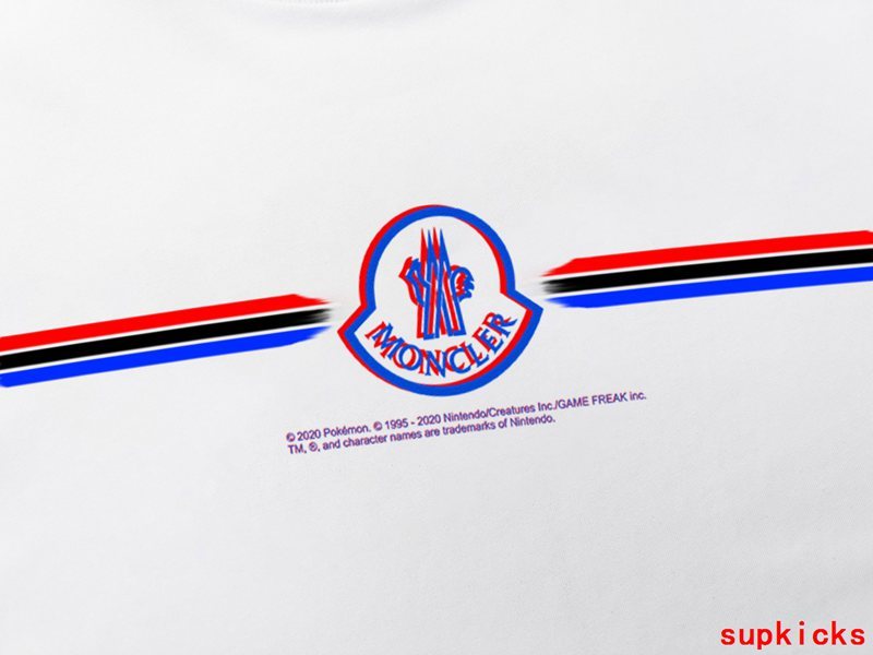 Close-up detail shot of Moncler luxury clothing with logo-detail design