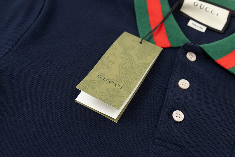Back view of Polo cotton polo shirt with logo-detail design