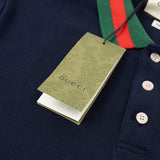Back view of Polo cotton polo shirt with logo-detail design