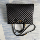 Top view of structured chic women's handbag – women's luxury accessory
