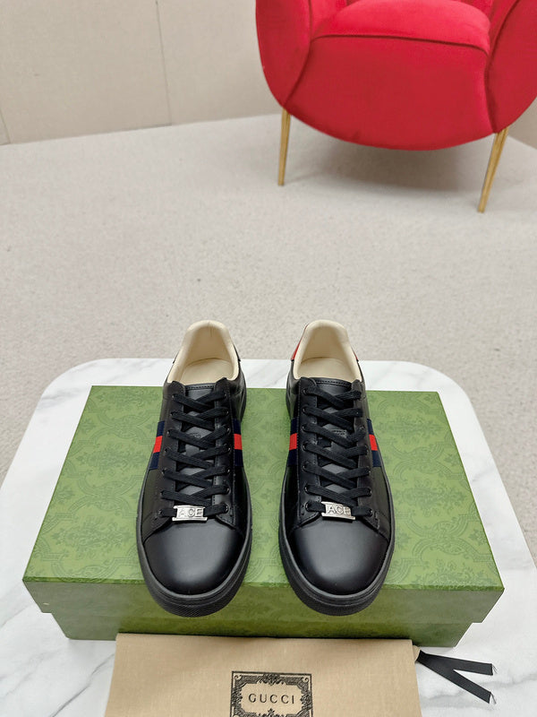 Gucci all-black luxury sneakers view 10 low-top design