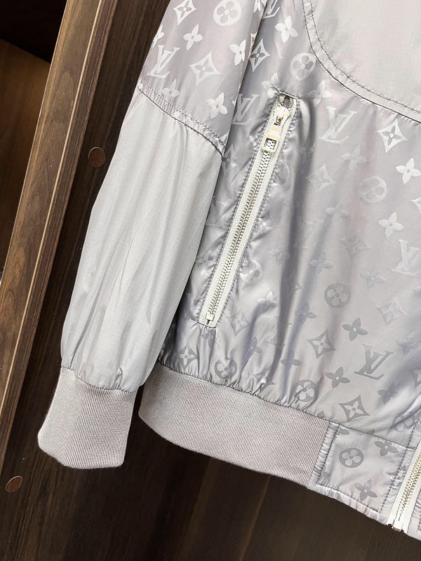 Side profile of Louis Vuitton luxury clothing with label-forward styling