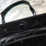 Elegant Vegan Leather Handbag - Statement Silhouette | Women's Designer-Inspired Purse #635 - close-up detail shot (image 3) of designer-inspired handbag