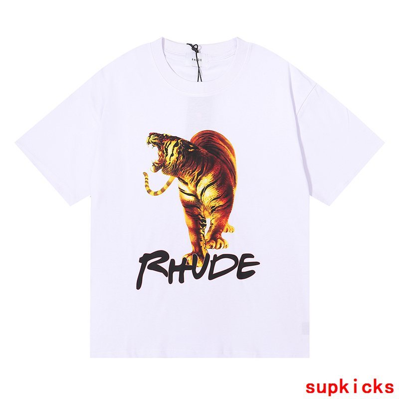 Side profile of Rhude luxury clothing with everyday silhouette