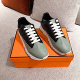 Hermès White High-Top Sneakers - Side Profile View