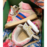 Gucci sneakers detailed view showing premium designer craftsmanship