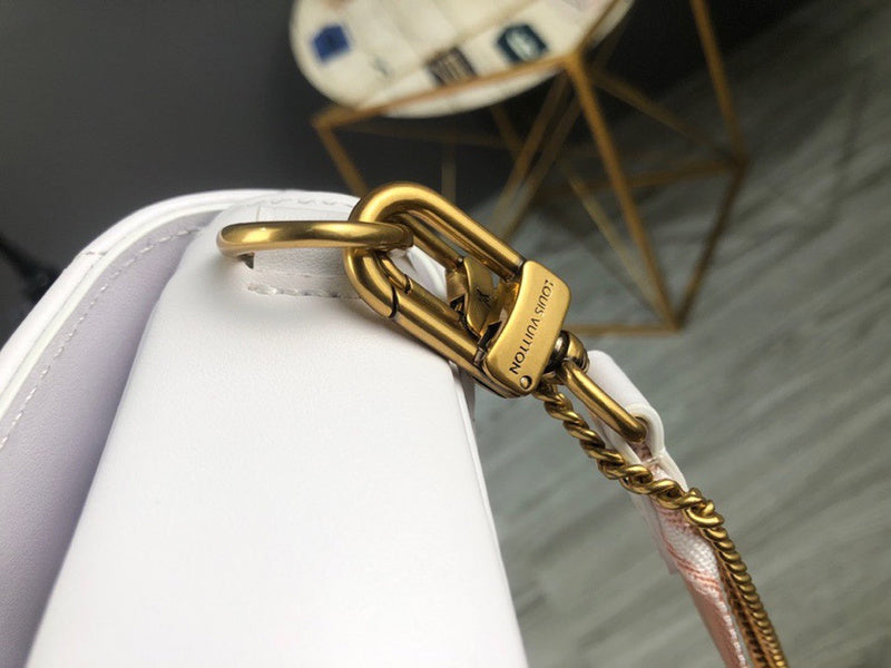 Top view of sleek chic women's handbag – women's luxury accessory