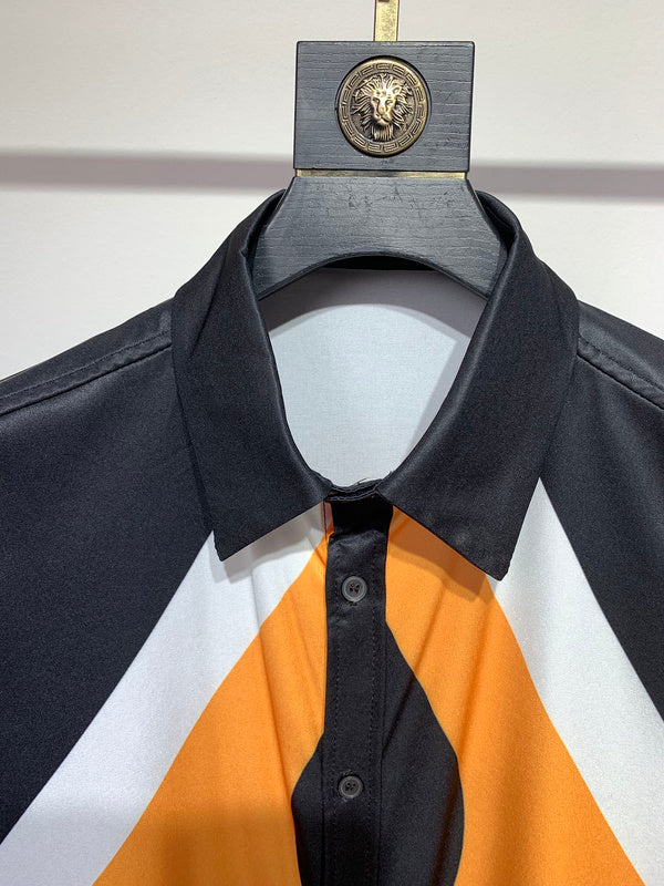 Close-up detail shot of Louis Vuitton cotton t-shirt with signature branding