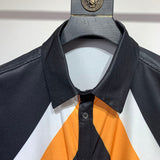Close-up detail shot of Louis Vuitton cotton t-shirt with signature branding