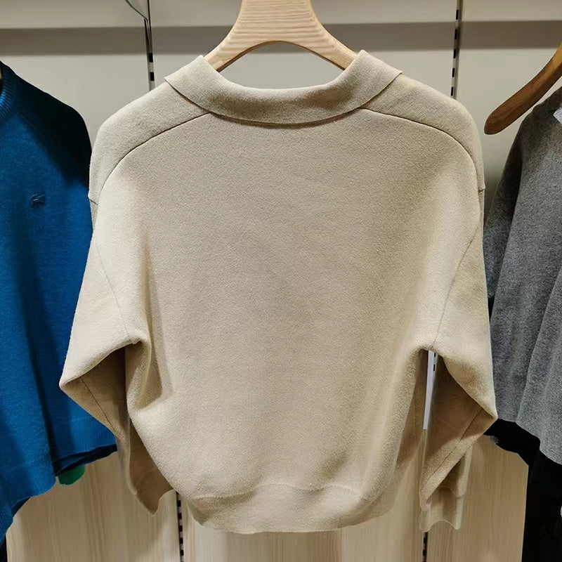 Front view of Lacoste luxury clothing with monogram-inspired silhouette