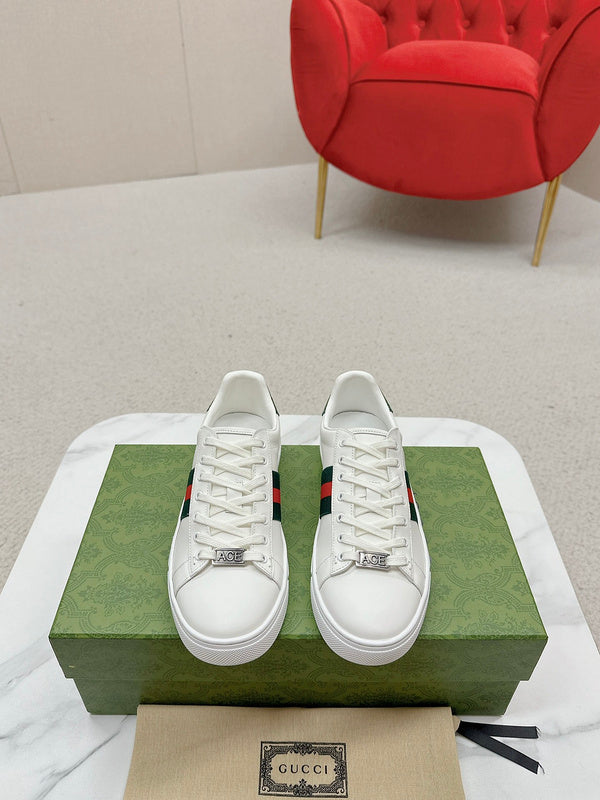 Gucci neutral cream luxury sneakers view 10 streetwear statement look