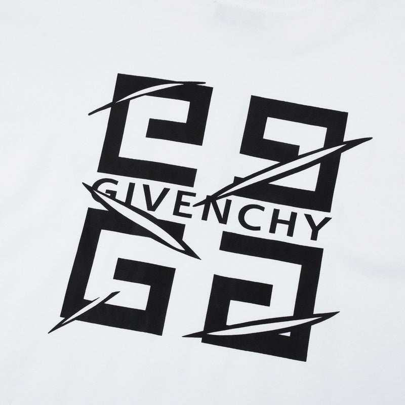 Flat lay presentation of Givenchy luxury clothing with monogram-inspired silhouette