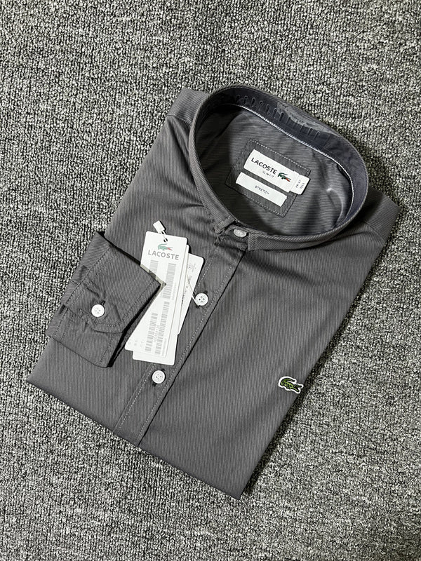 Side profile of Lacoste luxury clothing with logo-detail design