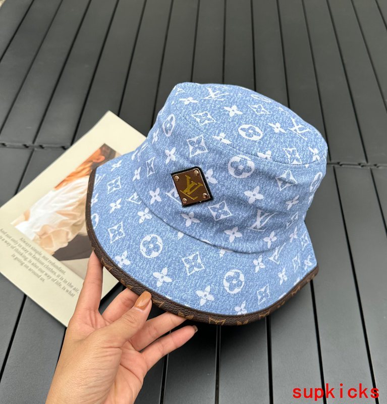 Close-up detail view of Louis Vuitton unisex cap