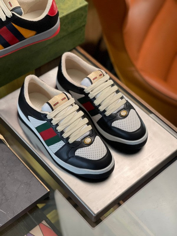 Gucci crisp white luxury sneakers view 10 heritage-inspired look