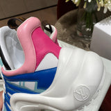 Louis Vuitton Grey Ankle Strap Heels - Heel Detail View
