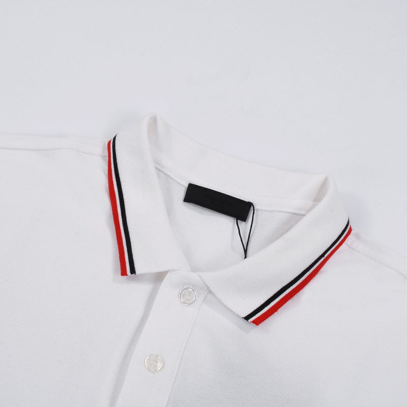 Side profile of Polo cotton polo shirt with signature branding