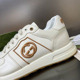 Gucci two-tone luxury sneakers view 6 signature lace-up style