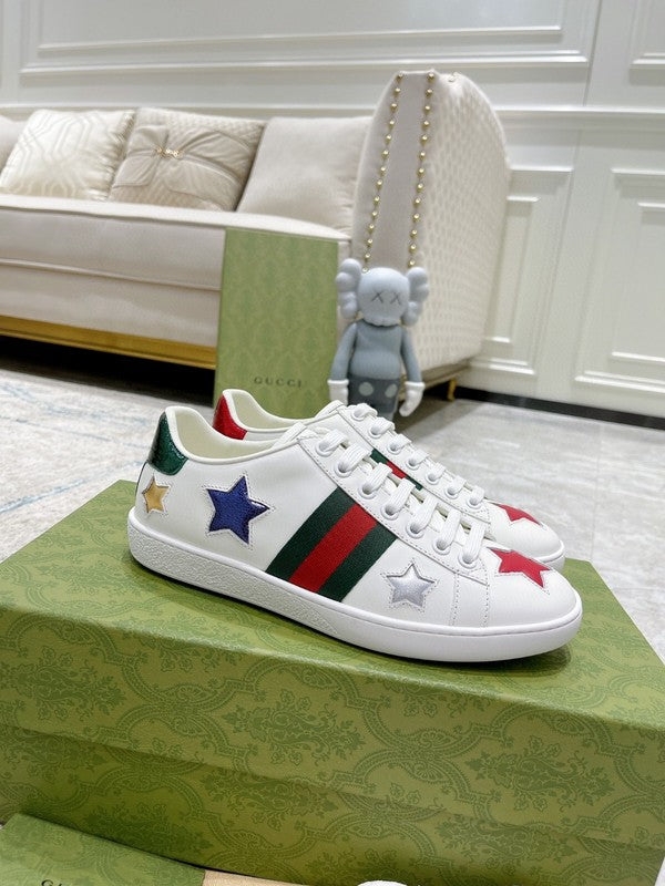 Gucci Designer sneakers in bold contrast streetwear statement look front view