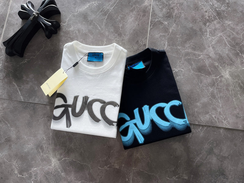 Side profile of Gucci luxury clothing with monogram-inspired silhouette