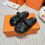 Hermès Nude Espadrille Wedge Sandals - Angled View